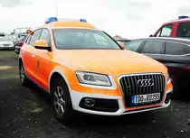 =Audi Q5 vom Rettungsdienst NORDSACHSEN, gesehen auf dem Parkplatz bei der RettMobil 2017 in Fulda - Mai 2017
