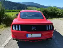 Ford Mustang GT, Heckansicht des US-amerikanischen Sportwagens, Juli 2017