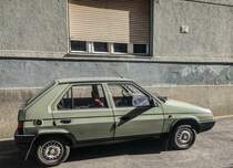 Skoda Favorit Seitanansicht. Foto: 03.08.2017