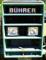 Bhrer Traktorenfabrik AG, Khlerfront mit Schriftzug an einem Oldtimer-Traktor aus der Schweiz, die Firma wurde 1929 gegrndet, Aug.2017