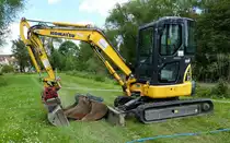 =Komatsu PC 35, gesehen im Mai 2017 in der Burgenstadt Schlitz