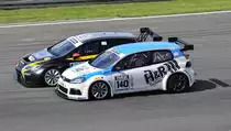 Zweikampf #131 Justin Häußermann im Seat Leon, gegen #140 Edy Kamm, im VW Golf VI beim Spezial Tourenwagen Trophy, im Rahmenprogramm des ADAC GT-Masters Nürburgring am 5.8.2017