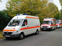 DRK Mercedes Benz Sprinter RTW am 07.10.17 in Kriftel bei einer Katastrophenschutzübung an einer Berufsschule 