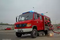 Tragkraftspritzenfahrzeug mit Wassertank (TSF-W) der Freiwilligen Feuerwehr Schneeberg, Löschzug Neustädl bei einer Übung am 5.5. 2017 in Schneeberg.