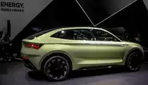 Skoda Vision E (Seitenansicht) auf der IAA 2017 Frankfurt Motor Show (September 2017).