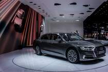 Der neue Audi A8 gesehen auf der IAA 2017 Frankfurt Motor Show (September 2017).