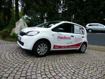 =Skoda Citigo des Pflegedienstes  MEDIANA  steht im September 2017 in 36100 Petersberg-Marbach