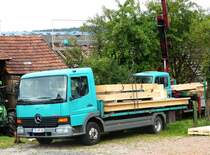 =MB Atego 812 steht auf einer Baustelle in Petersberg, Juli 2017