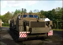 Eine russische mobile Radarstation auf dem Basisfahrzeug 426 U - 1RL 128D in Armeemuseums VHU Lešany am 7.10.2017