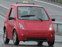 Das norwegische Elektrofahrzeug Buddy Cab unterwegs in Sola (Juni 2017).