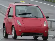 Das norwegische Elektrofahrzeug Buddy Cab unterwegs in Sola (Juni 2017).