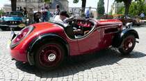 =DKW F5 Luxus Roaster, Bj. 1935, steht zur Fahrzeugabnahme in Fulda anl. der ADAC Deutschland Klassik 2017, Juli 2017