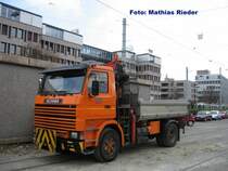 Scanina Kipper f�r Gleisumbausarbeiten, am 26.10.2007 beim Tramdepot Kalchbreite Abgestellt.