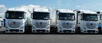 =4 x MB Actros von BRÄHLER-Transport stehen beim Country-, Trucker- und Streetfoodfestival Fulda im Juli 2017