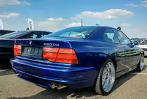 BMW 850CSI (Rückansicht), gesehen im Parkplatz des Hungaroring am 01.10.2017.