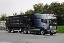 Scania 164G 580 V8 Longline mit Kipper für Schrott von  OOSTDAM Metall Recycling  in Breuna. 07.10.2010