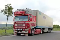 Scania 164L 580V8 von West Trans mit Kühlsattel von  Nagel Italia . Breuna 02.05.2010