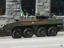 Generalprobe am 7.5.2016 für die Parade zum 71. Jahrestag des Siegs über Nazi-Deutschland im Zweiten Weltkrieg in Moskau. Im Bild ein Schützenpanzerwagen Bumerang.