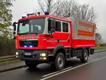 Feuerwehr Kleinostheim MAN TGM V-LKW (Florian Kleinostheim 56/1) am 12.11.17 bei der Jahresabschlussübung 2017