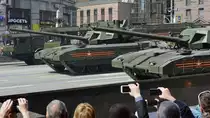 Kampfpanzer T-14 Armata während der Generalprobe am 7.5.2016 für die Parade zum 71. Jahrestag des Siegs über Nazi-Deutschland im Zweiten Weltkrieg in Moskau.