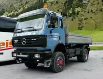 MB - Kipper 1838 von  Hagmeyer-Transporte  steht auf einem Rastplatz vor dem San Bernhardino-Tunnel, 09-2017