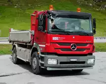 MB Axor-Kipper von  bruno loi  steht auf einem Rastplatz vor dem San Bernhardino-Tunnel, 09-2017
