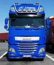 =DAF-Zugmaschine gesehen auf einem Rastplatz südlich von Mailand, 09-2017