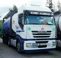 =Iveco Stralis von  Kube & Kubenz  rastet an der A7 im September 2017