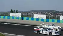 Lancia Beta Monte Carlo Turbo GT2 und  und Porsche 911 (930) Rennfahrzeuge auf der hungaroring Classic am 01.10.2017