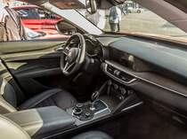Alfa-Romeo Stelvio Interieur, fotografiert auf der Hungaroring Classic am 01.10.2017.