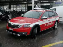 SBB - Skoda Octavia SO 181853 als Feuerwehrwagen in Olten am 09.12.2017