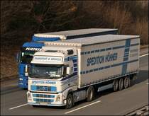 Volvo FH 480PS Euro5 der Spedition Hhner berhollt einen MAN TGA. (28.01.2009)
