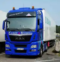=MAN-Sattelzug von  KAISER & SCHMOLL  rastet im September 2017 an der A 5