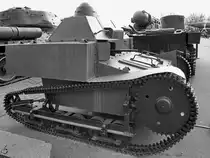 Eine leichte Tankette T-27 im Nationalen Museum der Geschichte der Ukraine im 2. Weltkrieg. (Kiev, April 2016)