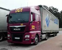=MAN-Sattelzug der Spedition  ECS  rastet im September 2017 an der A 5