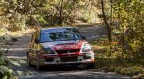 Mitsubishi Lancer Evo IX auf der Mecsek Rallye OB am 15.10.2017.