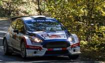Ford Fiesta R5 auf der Mecsek Rallye OB am 15.10.2017.