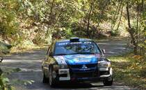 Mitsubishi Lancer Evo IX auf der Mecsek Rallye OB am 15.10.2017.