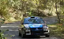 Mitsubishi Lancer Evo IX auf der Mecsek Rallye OB am 15.10.2017.