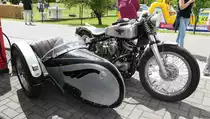 =Harley Davidson Duo Glide, Bj. 1960 mit Stoye 1 Seitenwagen, gesehen beim Ortsjubiläum von Spahl im Juni 2017