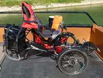 dreir�driges Fahrrad der Firma HP Velotechnik, gesehen auf der Autof�hre Neuburg/Rhein, Sept.2017