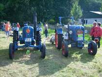 16PS Lanz Halbdiesel+Eicher Schlepper auf der Wiese hinter der Topfmarktscheune beim 11.Bulldogtreffen in Burkhardtsdorf