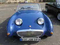 Ein Austin-Healey Sprite auf dem Oldtimertreffen am Bikertreff Krefeld, 24.9.17

Seine hervorstehenden Scheinwerfer brachten ihm den Namen  Froschauge  ein.