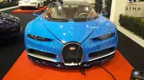 Frontansicht eines Bugatti Chiron des Modelljahres 2017. Essen Motorshow am 10.12.2017.