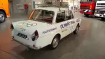 DAF 31  Daffodil  des Modelljahres 1964. Dieses Fahrzeug diente der niederländischen Olympiamannschaft bei der Winterolympiade 1964 in Tokio als Transportmittel. Angetrieben wird der 31´er von einem luftgekühlten 2-Zylinderboxermotor. Dieser leistet 26 PS aus 746 cm³ und kann den Wagen auf eine Höchstgeschwindigkeit von 105 km/h beschleunigen. DAF-Museum Eindhoven am 05.01.2018.
