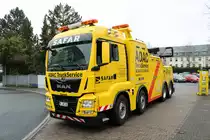 ADACTruckService/Safar MAN TGX V8 (EMPL Bison) Aschleppfahrzeug für LKW und Busse am 06.01.18 in Frankfurt Preungesheim. Dieses Foto entstand bei einen vereinbarten Fototermin