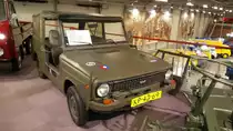DAF YA66. 1973 - 1975. Auf der Basis des DAF 66 wurden ca. 1200 Kübelwagen an die niederländische Armee ausgeliefert. Der Wagen hat keinen Allradantrieb. Die technischen Daten entsprechen dem, des Serienmodells: Der wassergekühlte 4-Zylinderreihenmotor hat einen Hunbraum von 1289 cm³ und leistet 57 PS. DAF-Museum Eindhoven am 05.01.2018.