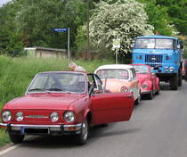 SKODA S 110 Coupe als Führungsfahrzeug einer Clubausfahrt bei Jlfeld am 16.05.2008 habe ich das Bild gemacht.
