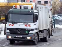 ACTROS1831 mit M�llabfuhrAufbau ist in den Stra�en von Sch�rding/Inn unterwegs; 090130