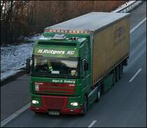 DAF XF95.480 der Spedition H.R�tgers KG ist in Richtung Heimat S�den unterwegs. (29.01.2009)
